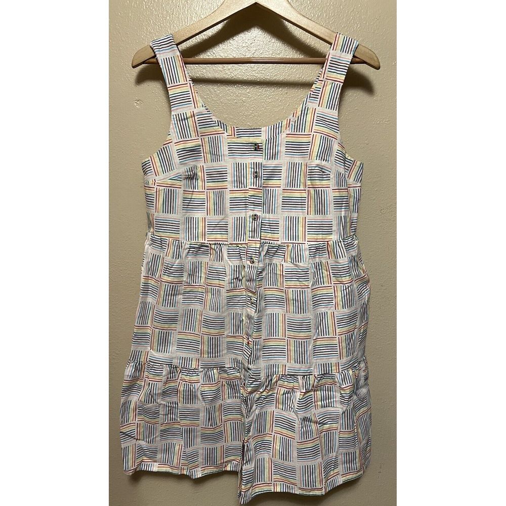 Target Pride Rainbow Stripe Block Gender Inclusive Linen Dress Sundres‎ Sz Small